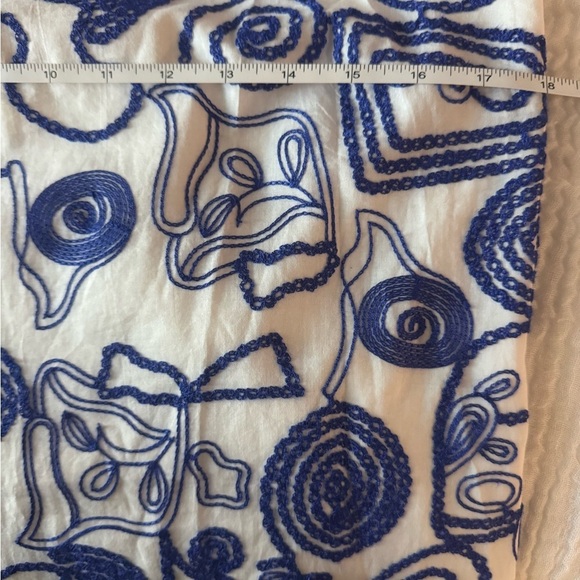 Tuckernuck l White & Royal Blue Applique Santorini Mini Dress l M - Picture 11 of 12